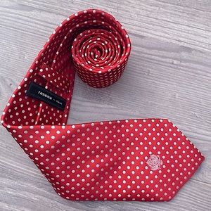 New are ina Classic mens silk polka dot tie